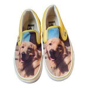 Van's Customs Womens Size 7 Golden Retriever Yellow Slip-On Shoes